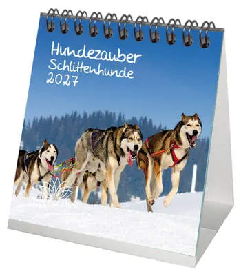 Produktbild von Schlittenhundezauber Tischkalender 10x10cm für 2027 Welpen und Hunde - Seelenzauber