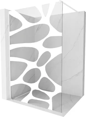 Produktbild von Mexen Kioto Duschwand 100 x 200 cm, Transparent/Weißes Design 8 mm, Weiß - 800-100-101-20-97
