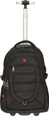 Produktbild von Travel N Meet Business Rucksack Trolley MTR-648 New Business, schwarz, Herren, 50x35x34 cm (HxBxT), Polyester, 2 Skaterrollen, ausziehbarer Teleskopgriff, Notebook-/Tabletfach, Organizer, abwaschbar