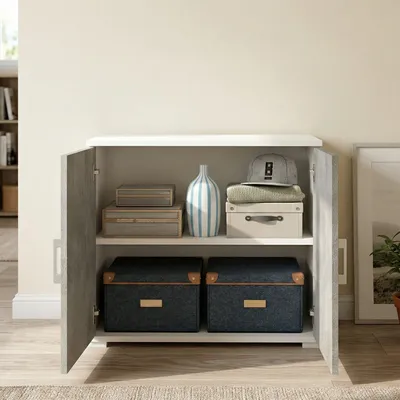 Produktbild von Dmora Mehrzweckschrank 2 Türen 90x66h cm Grau, 1 Regal