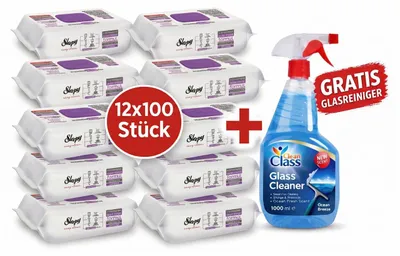 Produktbild von Sleepy Easy Clean Oberflächenreinigungstücher – 12x100 Orchidee + Glasreiniger GRATIS