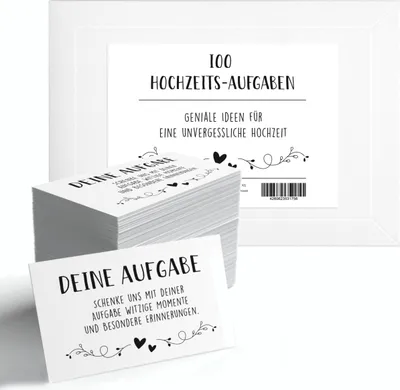 Produktbild von 100 Hochzeits Aufgaben Karten von Hyggelig Home - Das Spiel für einzigartige Fotos und eine unvergessliche Hochzeit