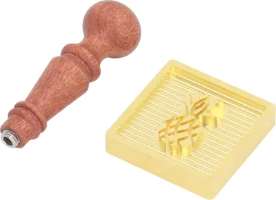 Image de Moule à glace pour whisky avec motif de fruit Tampon à glace en laiton avec manche en bois pour la préparation de cocktails et de jus de fruits