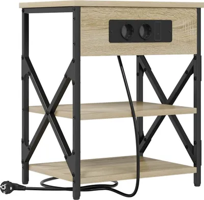 Produktbild von Nachttisch mit Regal Sonoma-Eiche 41 x 31 x 51 cm Holzwerkstoff