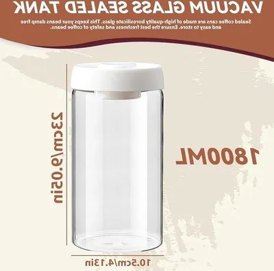 Productafbeelding van Luchtdichte Koffiecontainer - Voorraadpot voor Koffie en Specerijen - 1800 ml - Glas