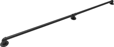 Obrázek produktu pro 6.6FT Nástěnné zábradlí Zábradlí Trubkové schodišťové zábradlí Bezpečnostní zábradlí Průmyslové pozinkované železné trubky Posuvné vnitřní a venkovní černé