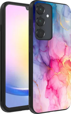 Produktbild von Handyhülle passend für Samsung Galaxy A25 mit Marmordruck - TPU Back Cover Case Marmordesign - Regenbogen