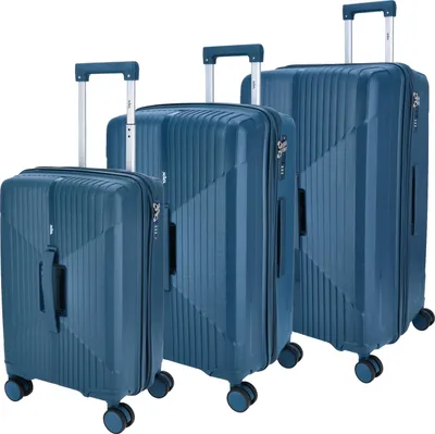 Produktbild von DYX 4 Rollen Trolley 3er Set S/M/L New York petrol : blau-60 Farbsortierung: blau-60