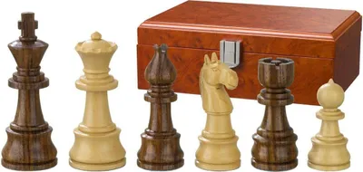 Produktbild von Schachfiguren Theoderich, gewichtet, Holzbox, KH 95 mm