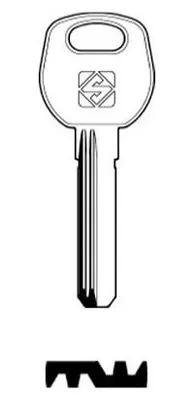 Produktbild von Silca WJ1R Rohling-Schlüssel Messing für Nachfertigung