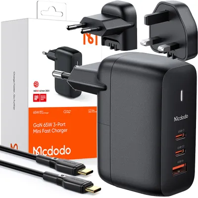 Obrázek produktu pro Univerzální nabíječka pro telefon, rychlé nabíjení, USB-C USB-A, 65W