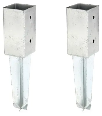 Produktbild von Alberts 2 x Bodenhülse für Vierkantholzpfosten, 71x71 mm, feuerverzinkt, zum Einbetonieren, Länge 350 mm