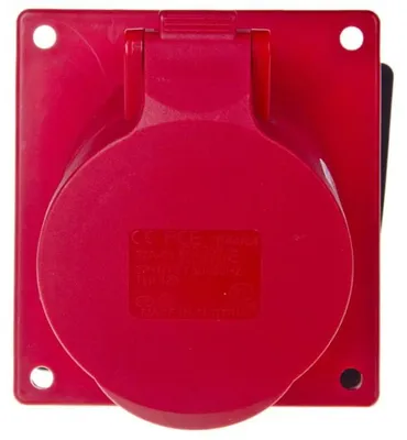 Produktbild von Winkel-Einbausteckdose 32A 5P 400V /100x97/ rot IP44 425-6f9