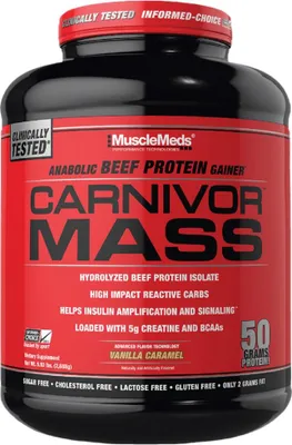 Produktbild von MuscleMeds - Carnivor Masse, Vanille Karamell, Pulver, 2688g