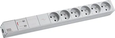 Produktbild von BACHMANN 19"-Steckdosenleiste 1HE 6xUTE 1xGVS, 2 m