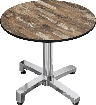 Produktbild von CPBC | HPL Bistro Tisch | Ø:H 70 x 78 cm | Vintage Old / Aluminium | Zusatzgewicht | Rund | Bistrotisch Gastro Tisch
