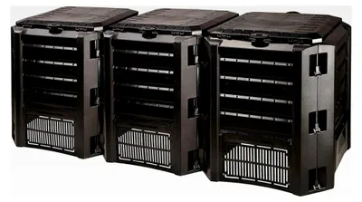 Produktbild von Kompostbehälter 1200 l - Kunststoffmodul in Schwarz, 82,6 cm (Höhe) x 198 cm (Breite) x 71,9 cm (Tiefe)