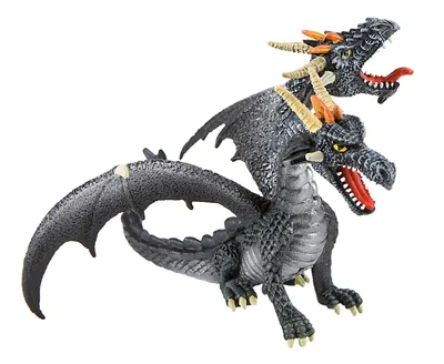 Produktbild von Bullyland 75597 - Drache mit 2 Köpfen, schwarz 4007176755976