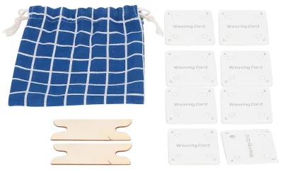 Image de Tissage de cartes, bricolage de table, outils artisanaux pour métier à tisser le papier avec sac en tissu à navette