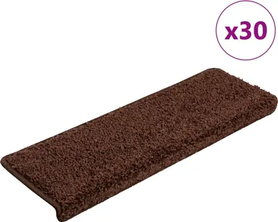 Obrázok produktu pre Schodové rohože 30 ks 65x21x4 cm hnedé s obdĺžnikovým okrajom
