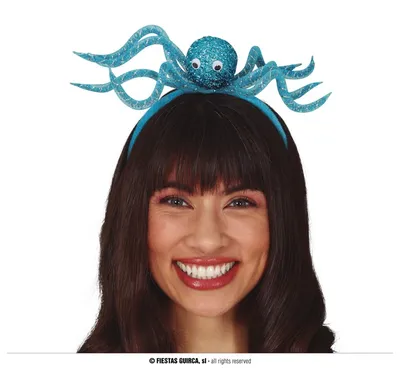 Immagine prodotto di Animali marini Polpo Fascia Carnevale Oceano Accessorio Animale Copricapo Carnevale Animale Acquatico Decorazione Marittima Gioia, Colore: Blu