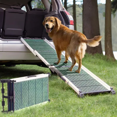 Image de Elzusha - Rampe pour chiens pour voiture, avec surface antidérapante et capacité de charge de 90 kg
