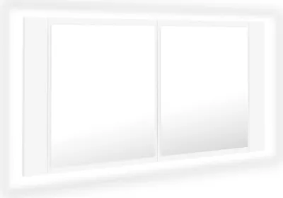 Produktbild von LED-Bad-Spiegelschrank Weiß 90x12x45 cm Acryl