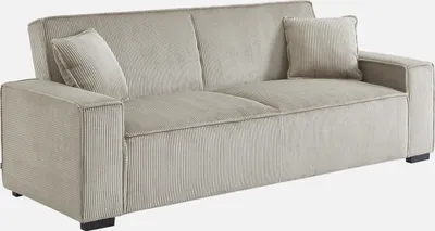 Produktbild von sweeek - 3-Sitzer-Sofa mit Schlaffunktion und Cordbezug - Beige