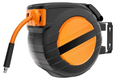 Imagen del producto de Carrete automático para mangueras, longitud de 15 metros, con sistema de rebobinado automático. (También: 50 pies, 50 pies)