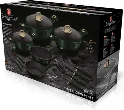 Image de Cuisson Berlinger Haus ensemble de casseroles et accessoires 17 El. Emerald BH7043