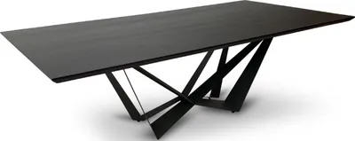 Produktbild von Casa Padrino Luxus Esstisch Schwarz 240 x 120 x H. 76 cm - Rechteckiger Küchentisch mit Eichenholz Furnier Tischplatte - Luxus Esszimmer Möbel