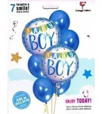 Zdjęcie produktu dla Balony Baby Boy niebieskie, dekoracja na przyjęcie