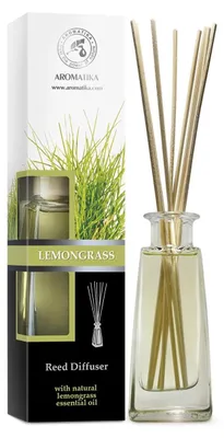 Produktbild von Raumduft Zitronengras - 100 ml mit 8 Rattanstäbchen