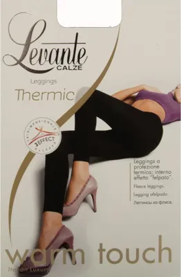Obrázek produktu pro Dámské neprůhledné plyšové pohodlné punčochové kalhoty LEVANTE article THERMIC LEGGINGS, černá, 3 - L, polyamid 88%,Elastan 12%