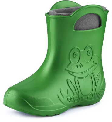 Produktbild von Ladeheid Eva Kinder Jungen Mädchen Gummistiefel Regenschuhe gefüttert LA-CA-03 (Smaragdgrün/Grau, 24/25 EU)