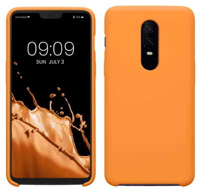 Produktbild von kwmobile Handyhülle für OnePlus 6 Hülle - Case Silikon - Kabelloses Laden - Schutzhülle Cover in Fruity Orange