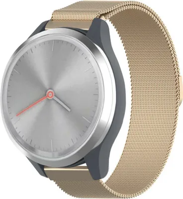 Produktbild von Strap-it Milanese Armband - Kompatibel mit Garmin Vivomove 3s Armband 39mm - Hochwertiges Material -Edelstahl Magnetische verschluss für Armband Champagner18mm Smartwatch