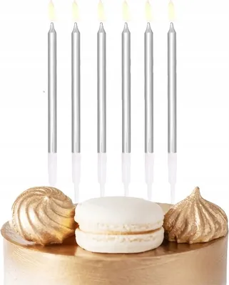 Obrázek produktu pro Narozeninové Svíčky Dlouhé 13 Cm Stříbrné Na Narozeninovou Oslavu 6 Ks