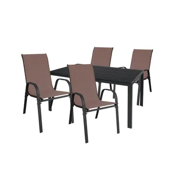 Produktbild von Gartengarnitur Sitzgarnitur 5-teilig 180x90cm Aluminium / Non-Wood