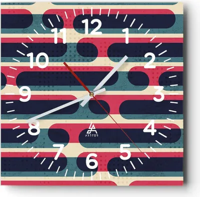Produktbild von Wanduhr - Quadrat - Glasuhr - Abstraktion Muster Modern - 40x40cm - Schleichendes Uhrwerk - Lautlos - zum Aufhängen bereit - Dekoration Modern - Wanddekoration aus Glas - C4AC40x40-4200