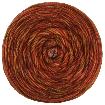 Produktbild von Lana Grossa Meilenweit 100 g SOOTY 4-fach Sockenwolle mit harmonischem Verlauf 400 m Farbe 6225 - Burgund/Weinrot/Fuchsia/Orange/Gelb/Ocker