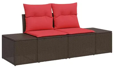 Produktbild von vidaXL Garten-Sofa mit Kissen 184 x 62 x 69 cm Poly-Rattan