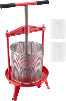 Zdjęcie produktu dla SucceBuy Ręczna prasa do owoców i wina, 3,69 gal/14 l ze stali nierdzewnej do domowego warzenia piwa