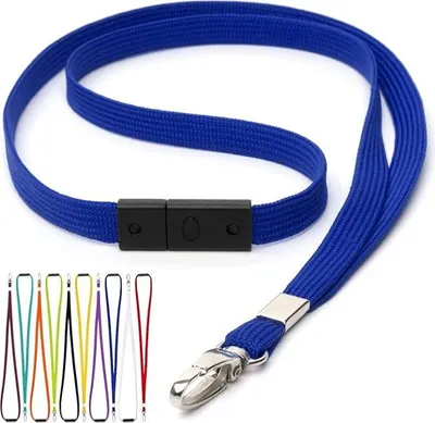 Produktbild von Blaue Schlüsselband mit Clip - 10 Stück - sicher und praktisch