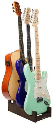 Produktbild von Holz-Gitarrenständer für mehrere Gitarren, mit 3 Halterungen