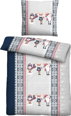 Produktbild von Traumhaft schlafen - Castell - Markenbettwäsche Feinbiber Bettwäsche 0301113 NORWEGEN color: sturmgrau, size: 1x 135x200 cm + 1x 80x80 cm