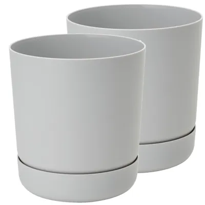 Immagine prodotto di Set di 2 eleganti vasi interni per piante (grigi, 13 cm)