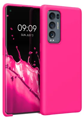 Produktbild von kwmobile Handyhülle für Oppo Find X3 Neo Hülle - Case Silikon - Kabelloses Laden - Schutzhülle Cover in Neon Pink