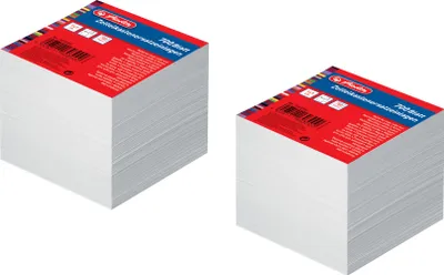 Produktbild von 2x Herlitz Zettelbox Nachfüller / mit je 700 Blatt Notizblätter / Größe: 9x9x9cm