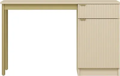 Produktbild von Schreibtisch mit Stauraum - MDF und Metall - Beige und Gold - MILIAKI von Pascal Morabito